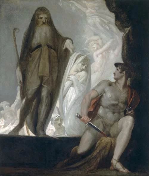 Johann Heinrich Füssli's painting of Tiresias appearing to Odysseus in the underworld